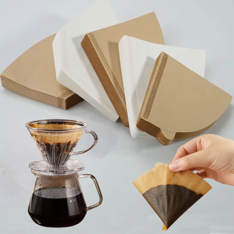 Coffee Tea Paper Cups - 100pcs Coffee Filter Paper Disposable Natural