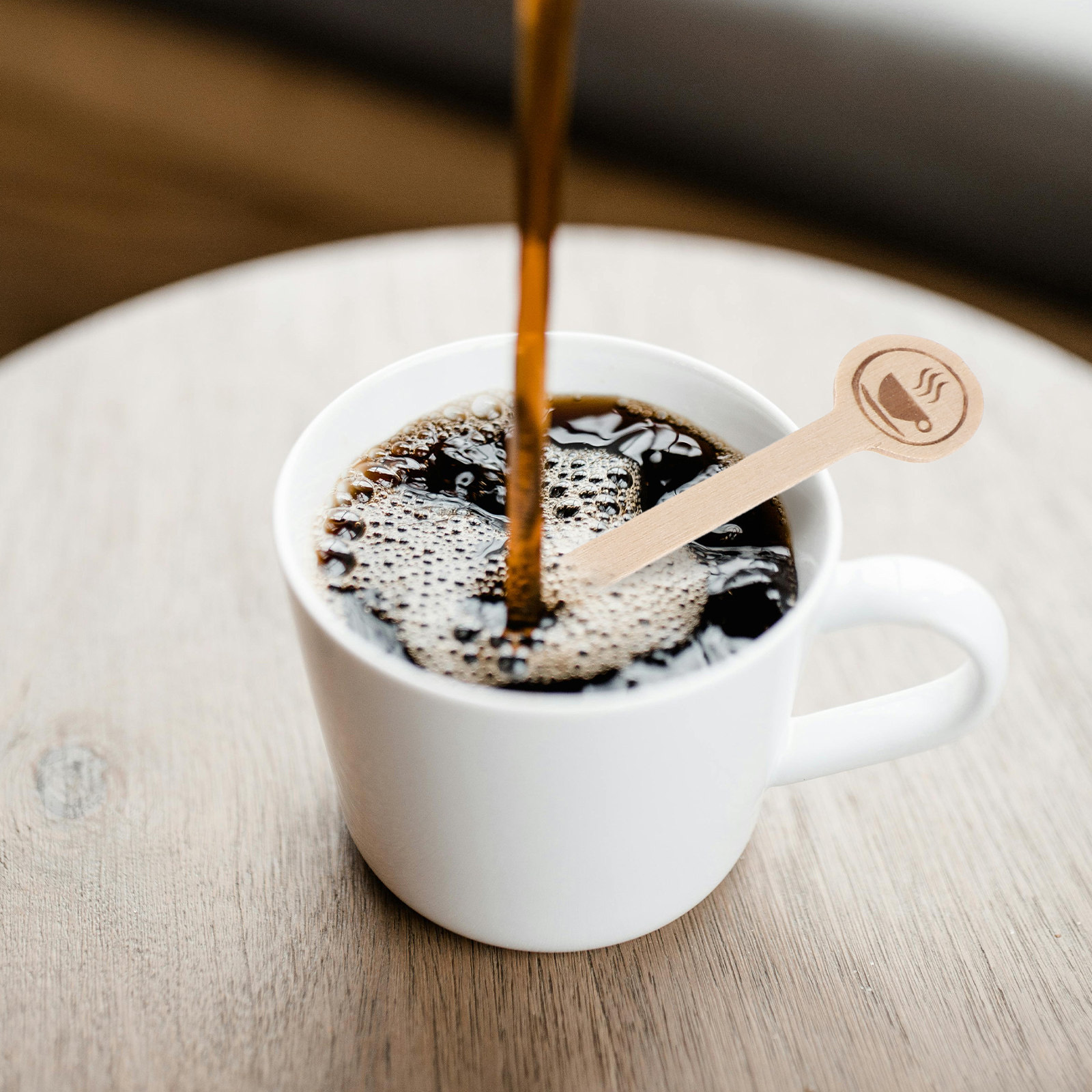 Coffee Tea Hot - 100Pcs Wooden Beverage Stirrers Biodegradable Coffee