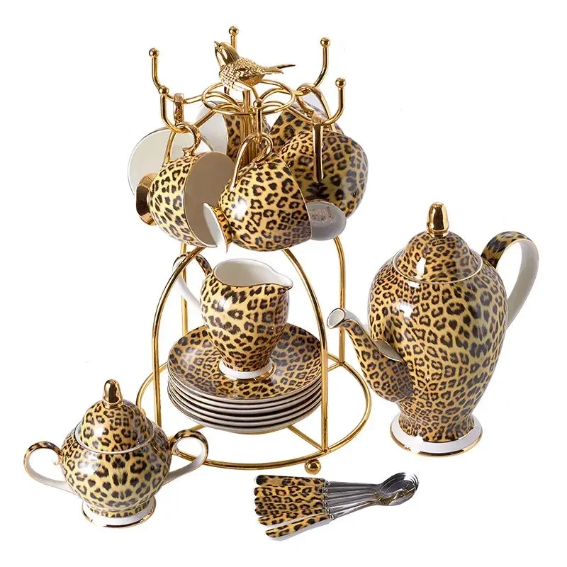 Coffee Tea Creamer - Leopard Print Bone China Coffee Set
