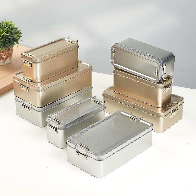 Coffee Tea Drawer Organizer - 1/3Pcs Rectangular Tinplate Cookie Tin with