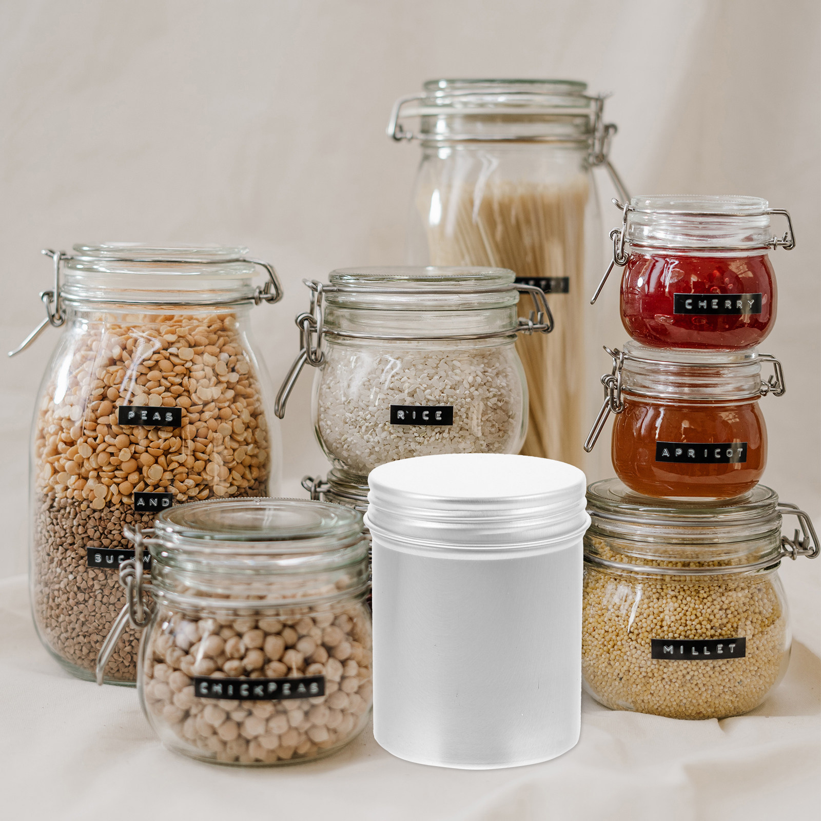 Coffee Tea Drawer Organizer - 4Pcs Aluminum Mini Storage Can Multi-Use