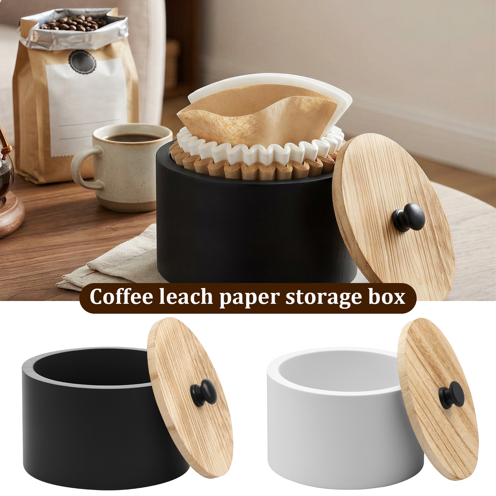 Coffee Tea Drawer Organizer - Coffee Filter Holder Wooden Coffee Filter