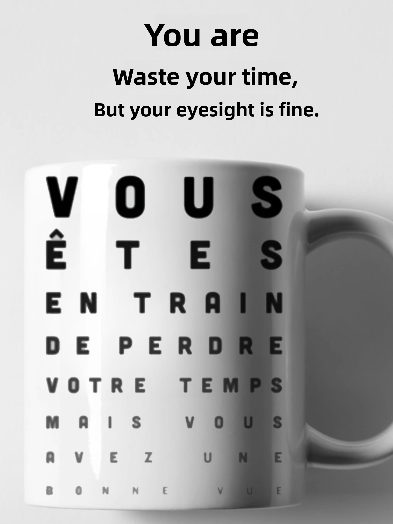 Coffee Tea Jokes - French Language Joke Ceramic Mugs Coffee