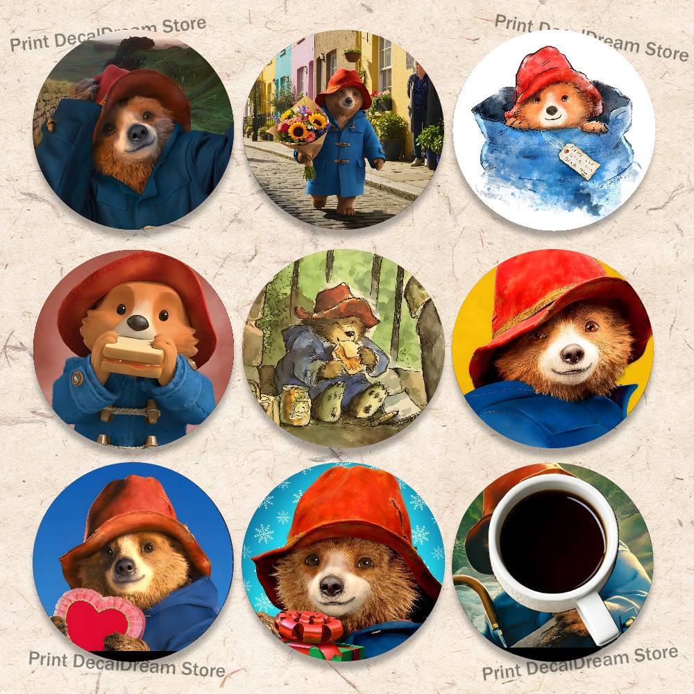 Coffee Tea Sugar Set - P-Paddington Bear Wood Coaster Set -