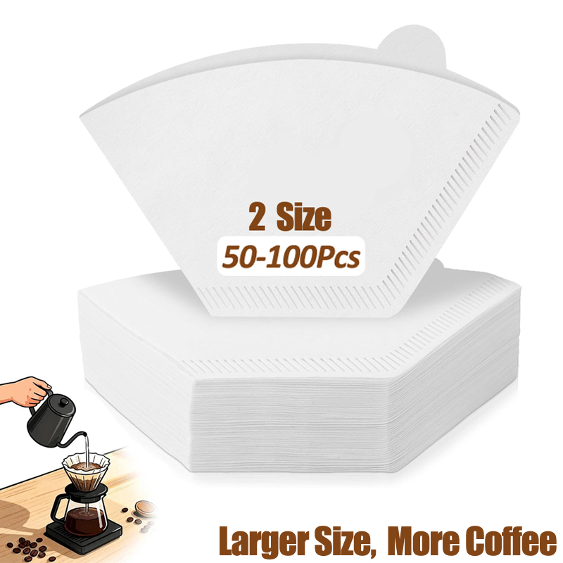 Coffee Tea Paper Cups - 50/100 Pieces Coffee Filter Paper Natural