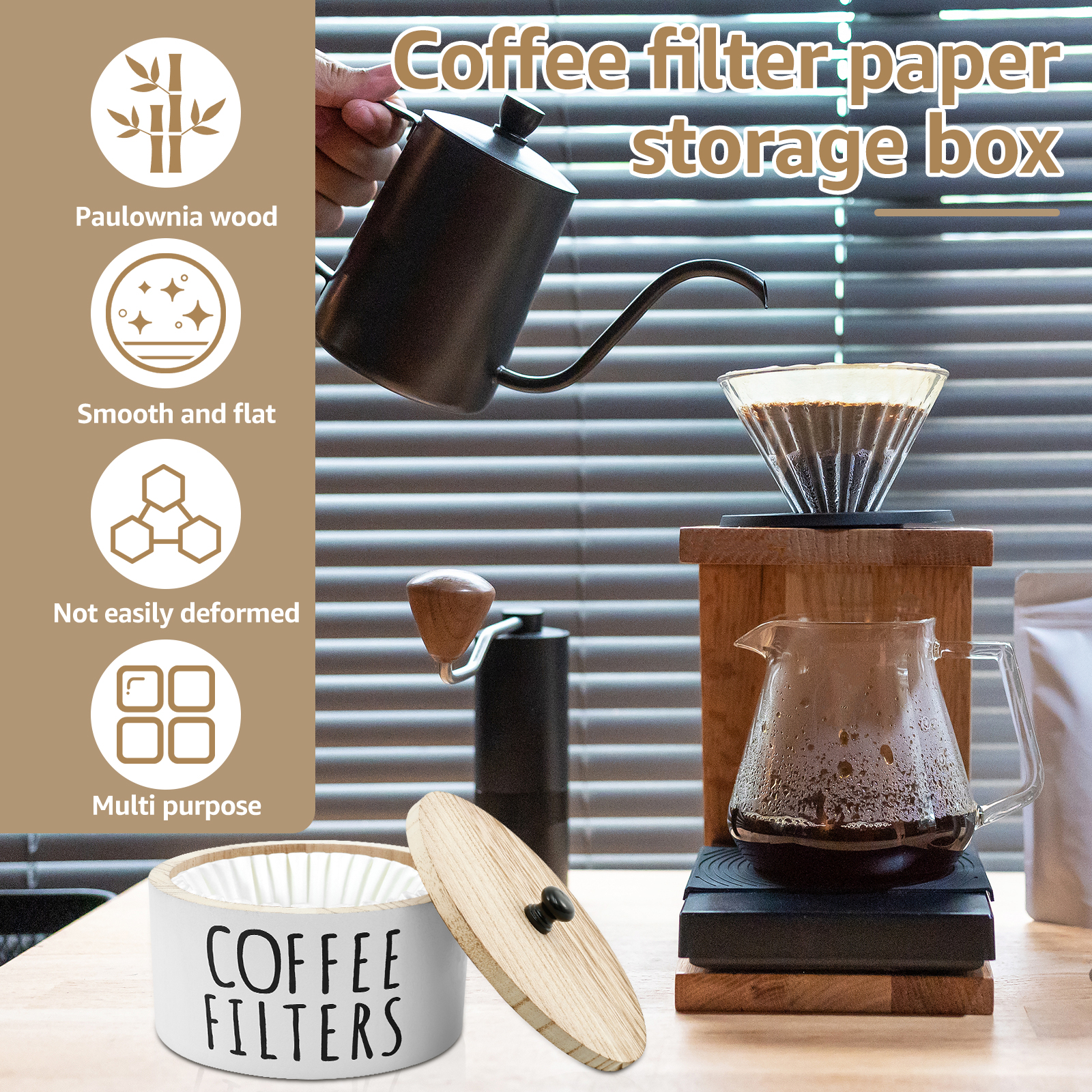 Coffee Filter Holder with Lid  - Coffee Tea Drawer Organizer ulasan dan harga