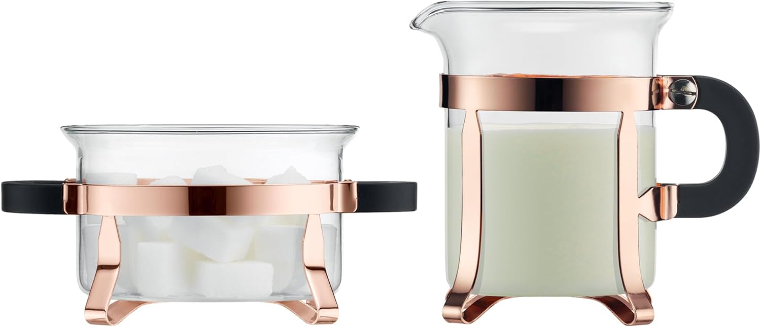 Glass Sugar and Creamer Set wi - Coffee Tea Creamer ulasan dan harga