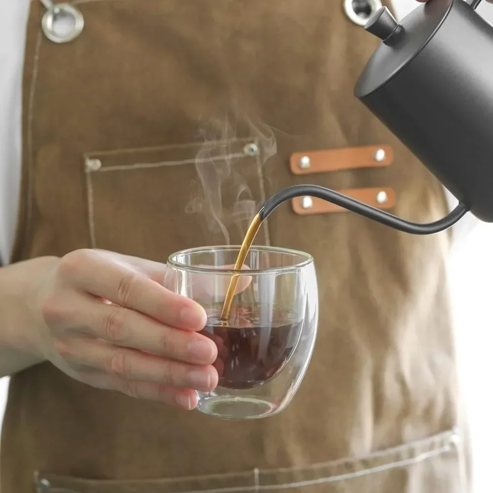 6 pcs Clear Double Wall Glass  - Coffee Tea Sugar Set ulasan dan harga