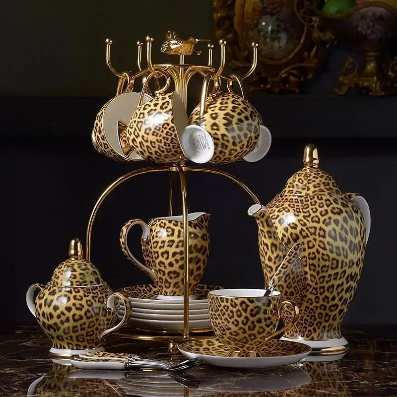 Leopard Print Bone China Coffe - Coffee Tea Creamer ulasan dan harga