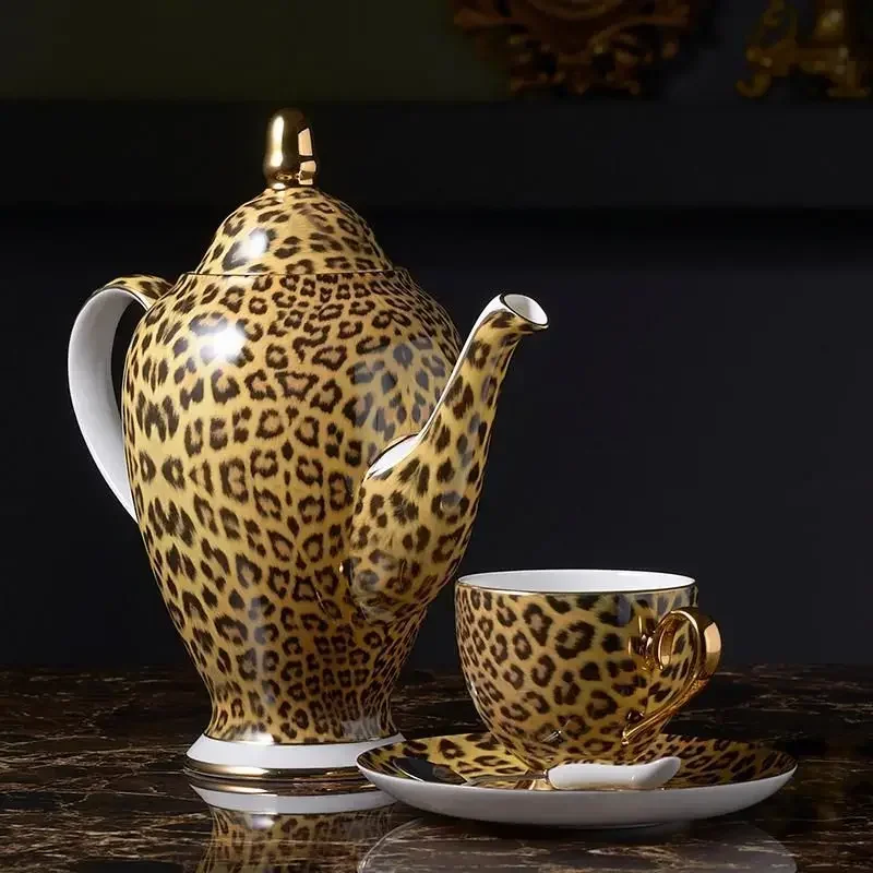 Leopard Print Bone China Coffe - Coffee Tea Creamer ulasan dan harga