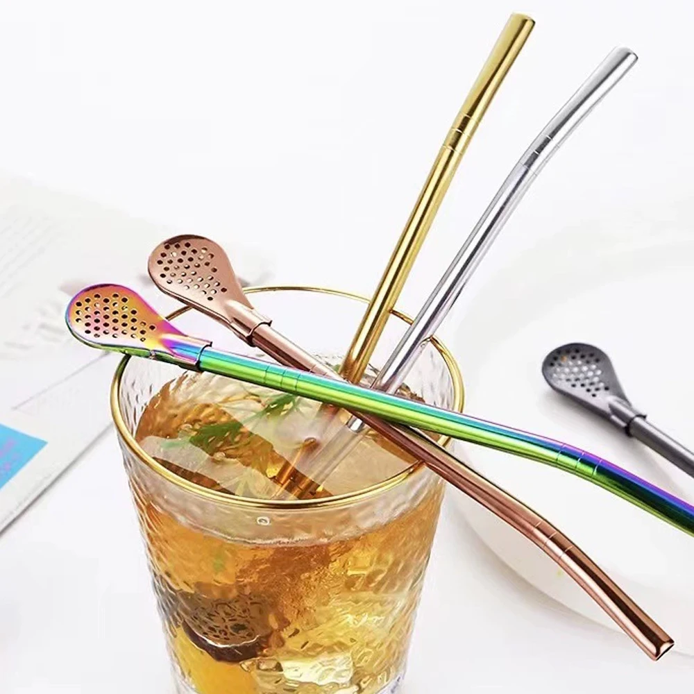 8pcs Filter Tea Straw Spoon Se - Coffee Tea Sugar Set ulasan dan harga
