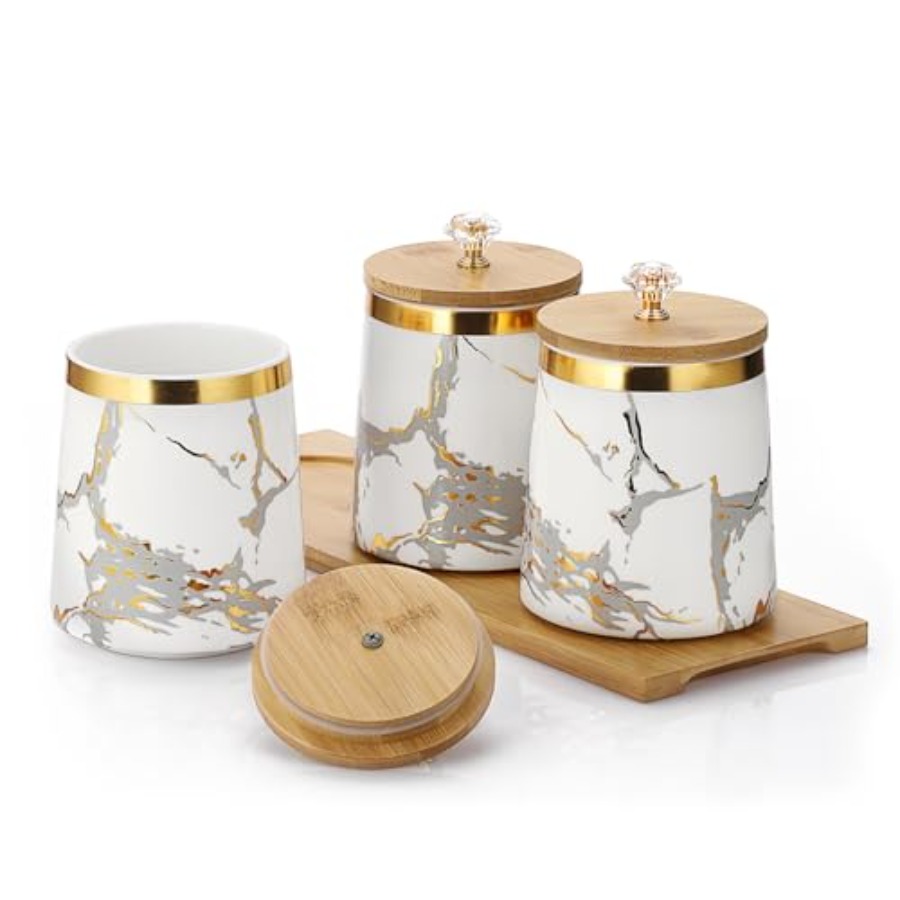 Set of 3 Canisters Set for Sug - Coffee Tea Sugar Set ulasan dan harga