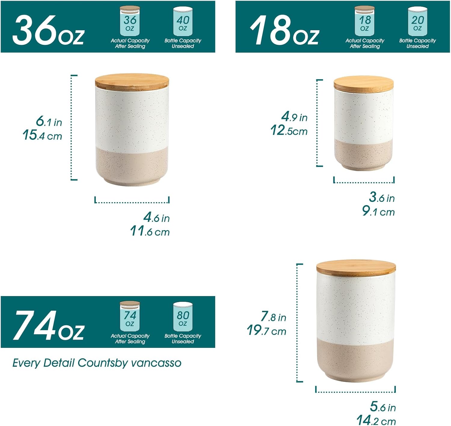 Sabine Ceramic Canister Set wi - Coffee Tea Sugar Set ulasan dan harga