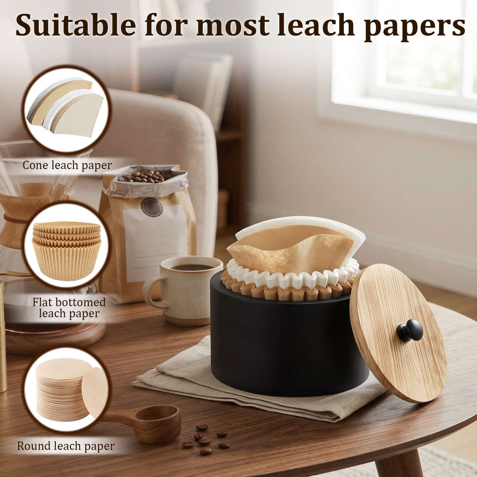 Coffee Filter Holder Wooden Co - Coffee Tea Drawer Organizer ulasan dan harga
