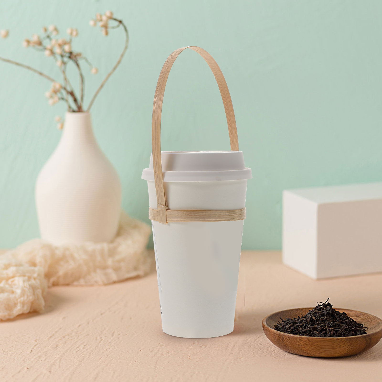 10Pcs Bamboo Drink Cup Carrier - Coffee Tea Drinks ulasan dan harga