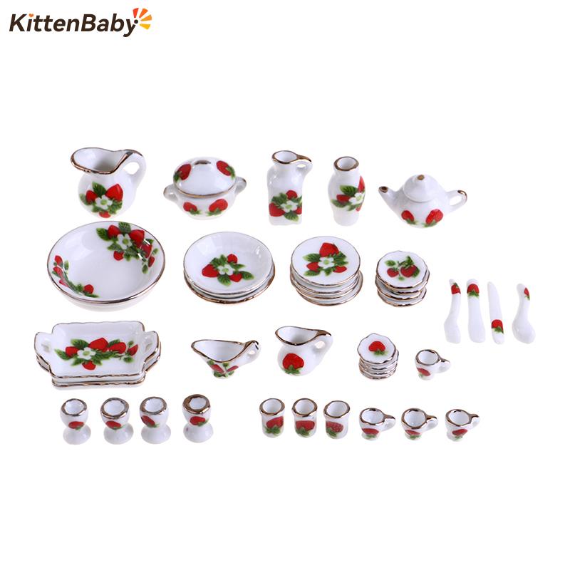 1 Set 1:12 Miniature Doll Hous - Coffee Tea Sugar Set ulasan dan harga