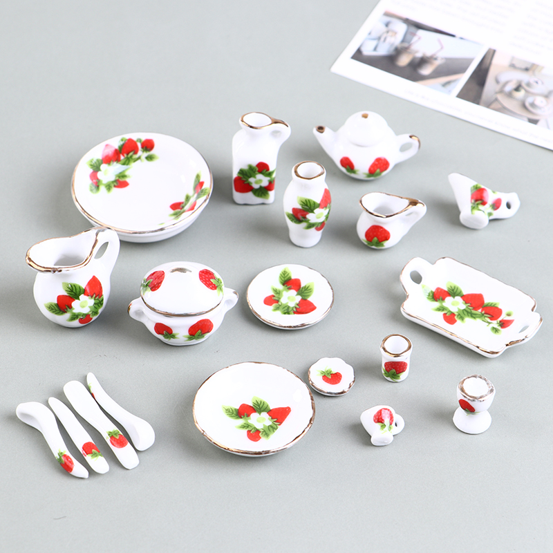 1 Set 1:12 Miniature Doll Hous - Coffee Tea Sugar Set ulasan dan harga
