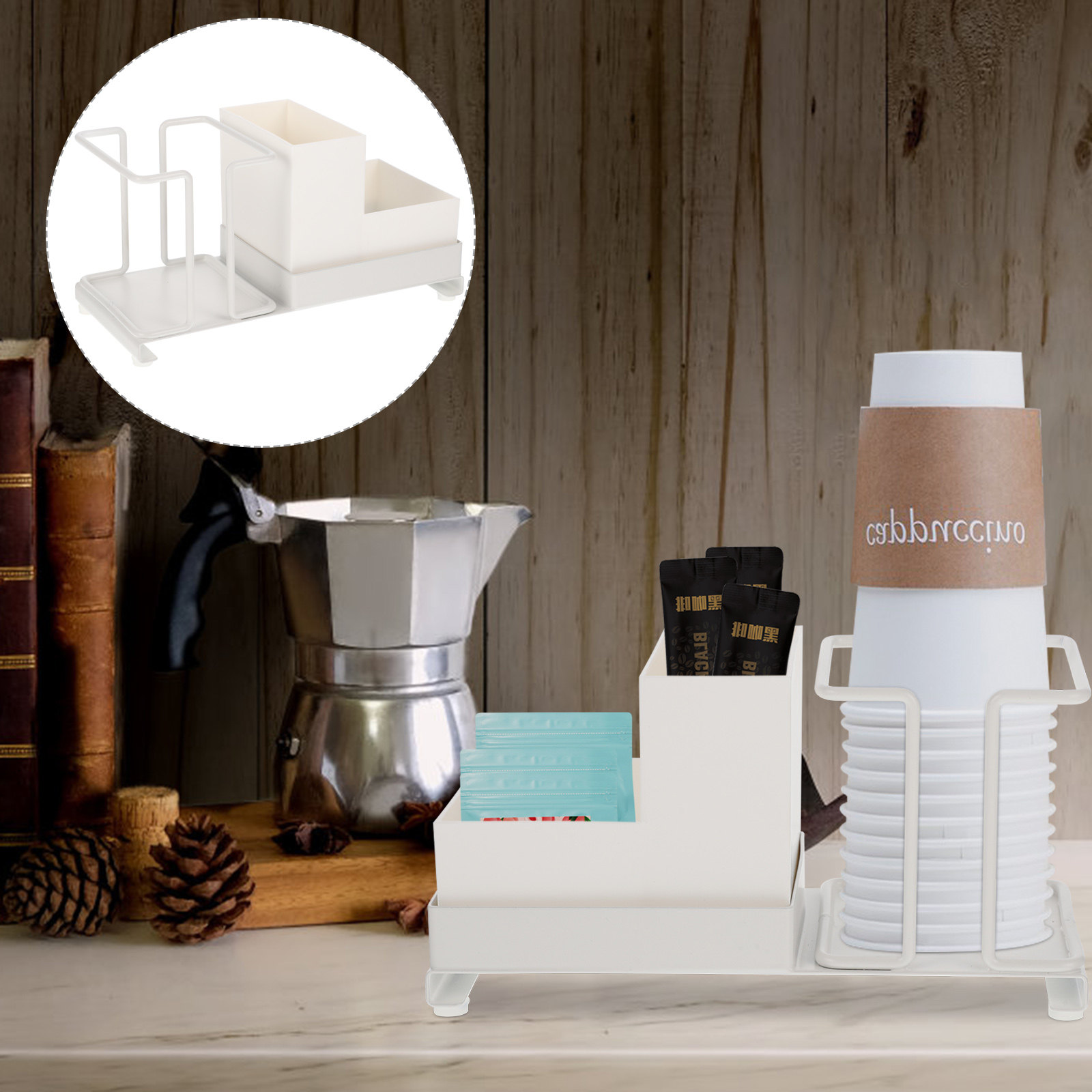Coffee Bar Organizer Cup Rack  - Coffee Tea Paper Cups ulasan dan harga