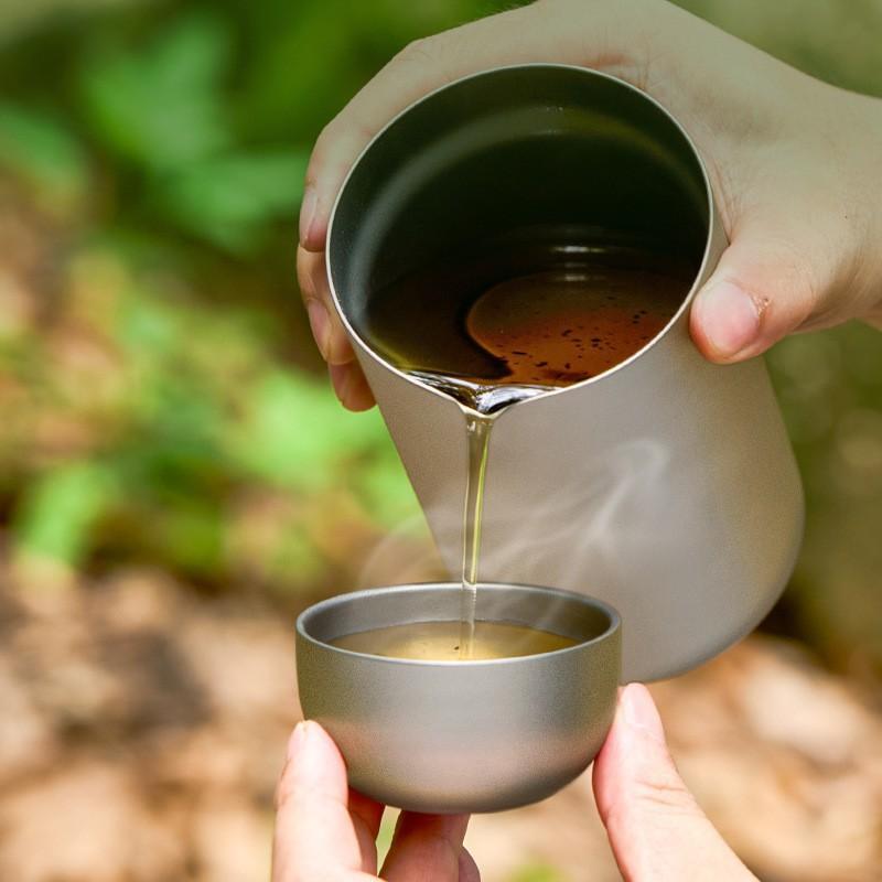 D2 Pure Titanium Double-layer  - Coffee Tea Sugar Set ulasan dan harga