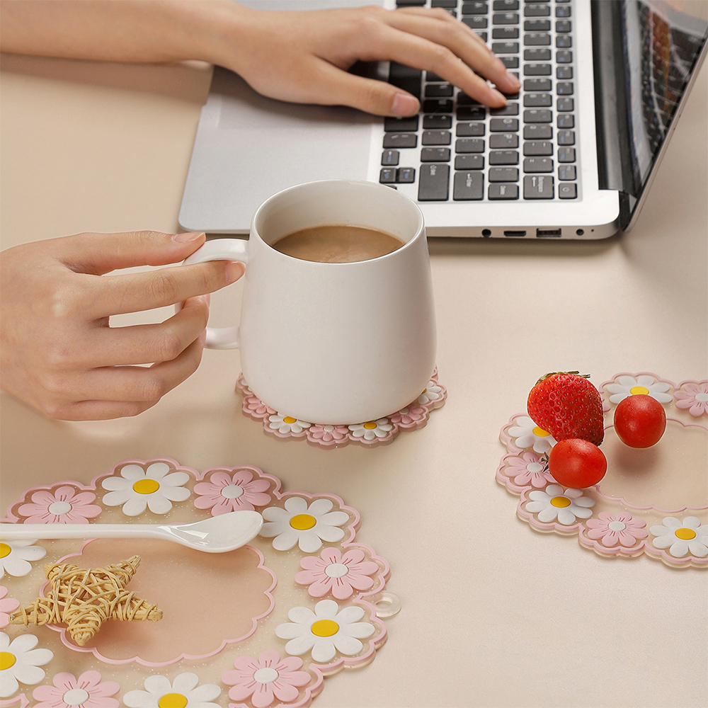 Kawaii Daisy Placemat Coaster  - Coffee Tea Japan ulasan dan harga