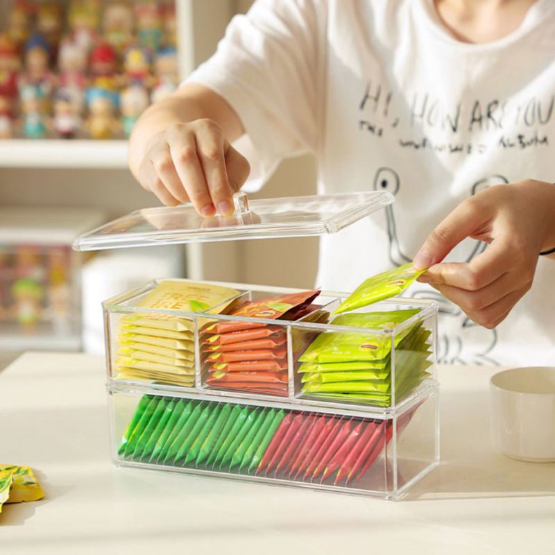 [E] Tea Bag Storage Box Drawer - Coffee Tea Drawer Organizer ulasan dan harga