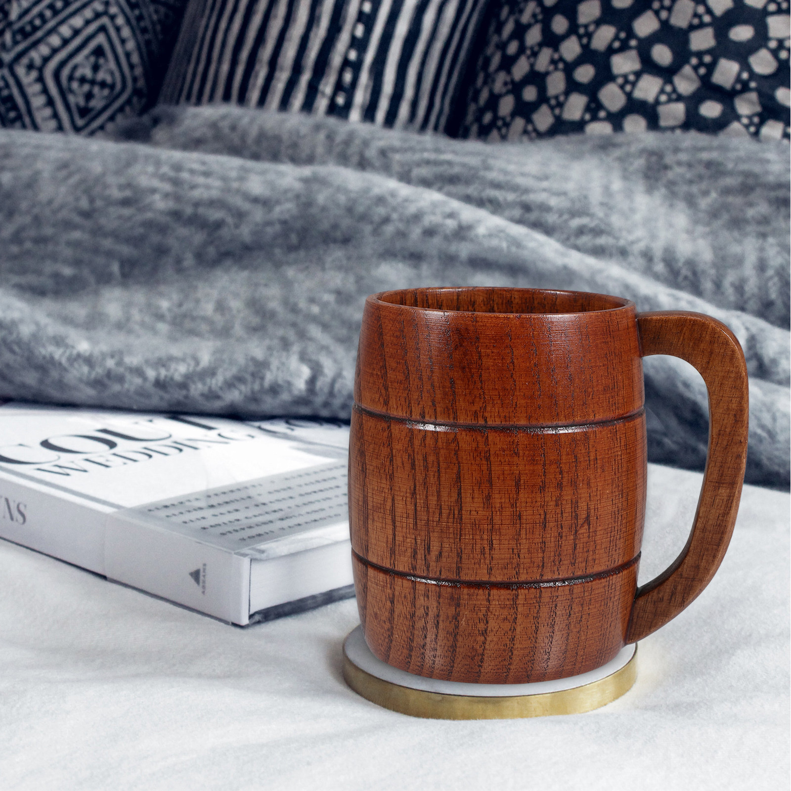 Wooden Beer Coffee Mug Water C - Coffee Tea Drinks ulasan dan harga