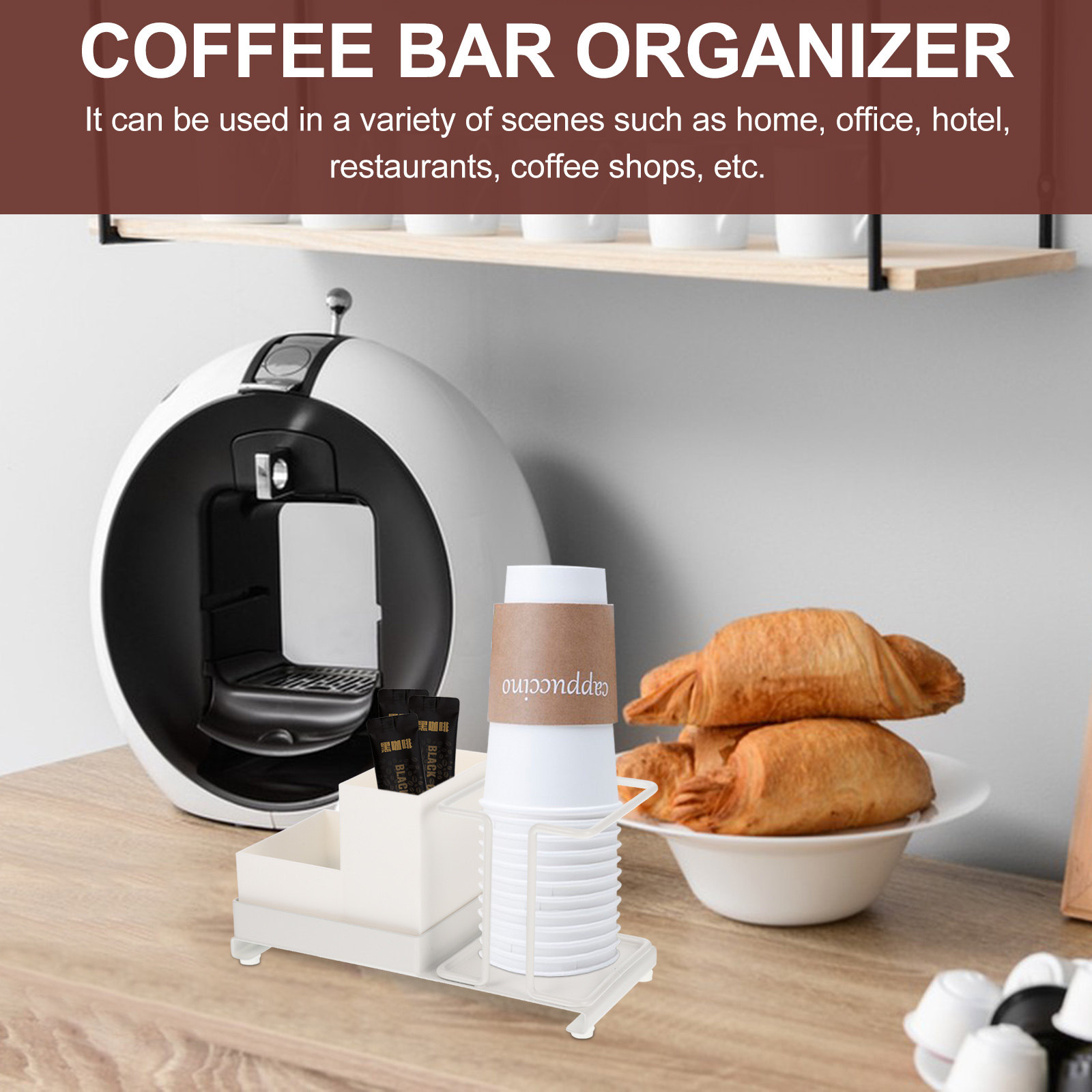 Coffee Bar Organizer Disposabl - Coffee Tea Paper Cups ulasan dan harga