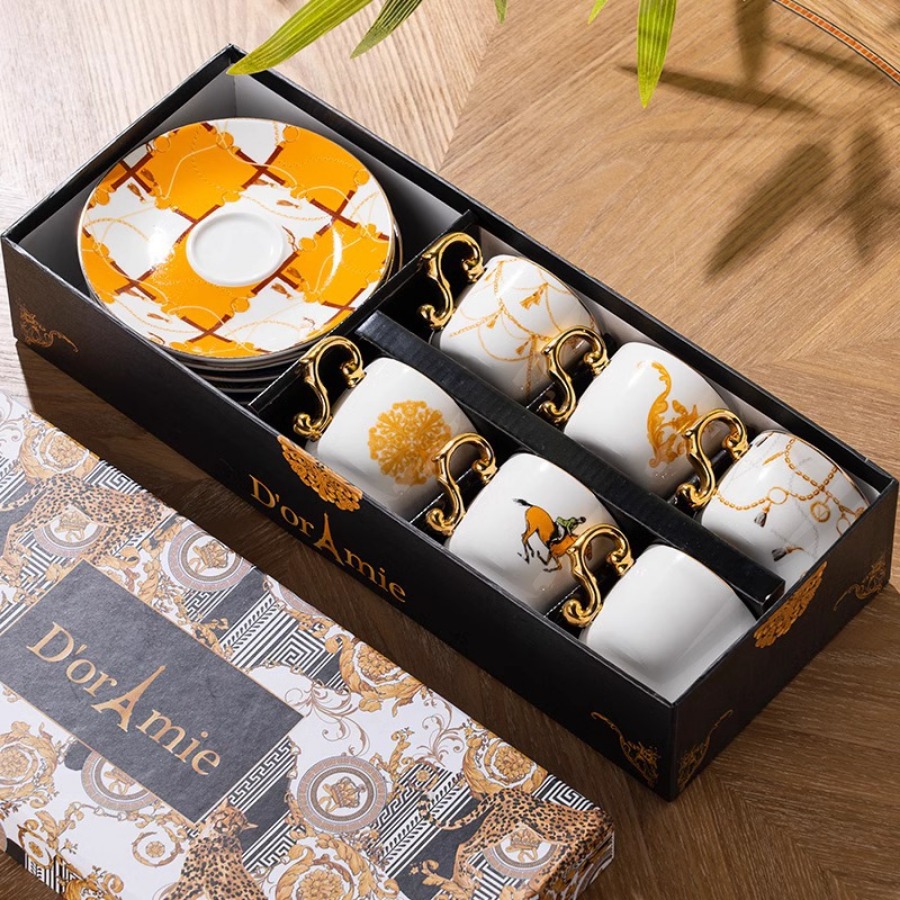 Vintage Luxury Bone China Coff - Coffee Tea Drawer Organizer ulasan dan harga