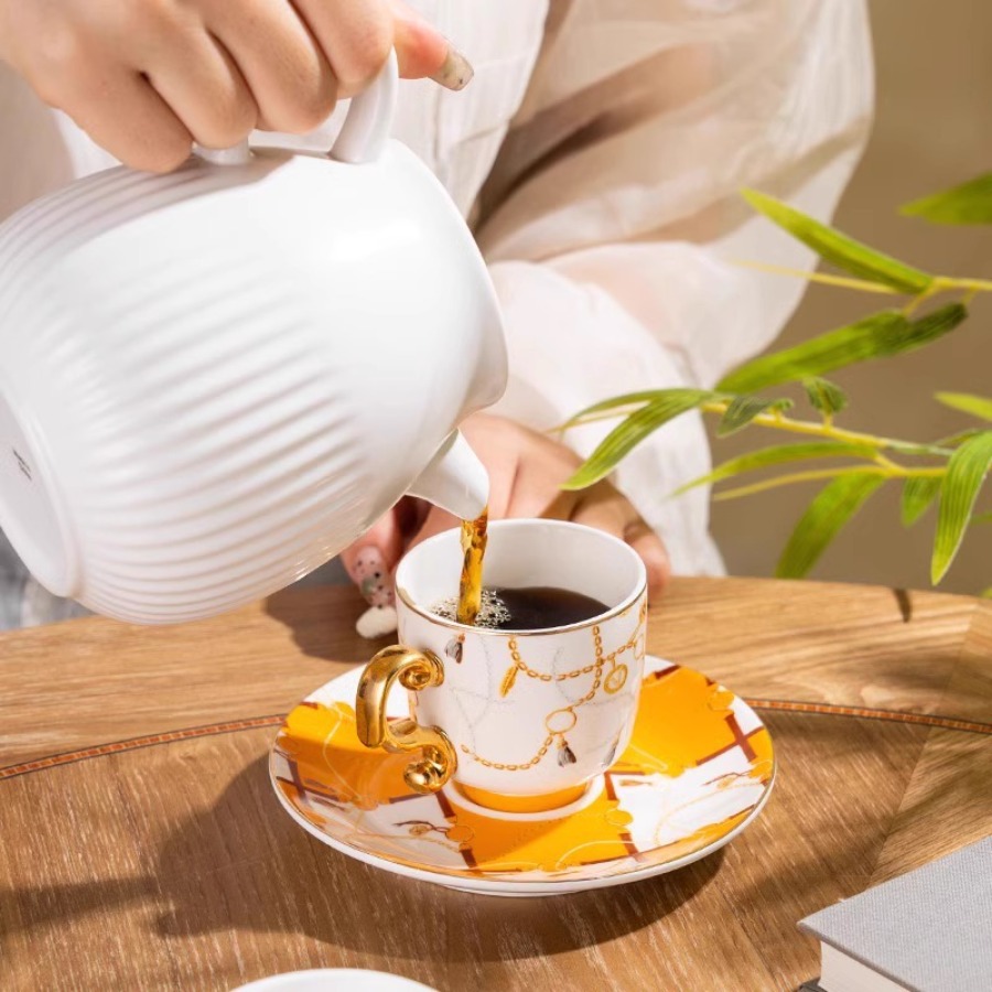 Vintage Luxury Bone China Coff - Coffee Tea Drawer Organizer ulasan dan harga
